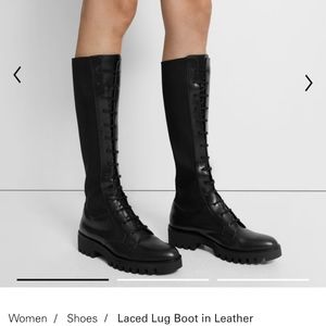 THEORY laced Lug Boot in LeatherLaced Lug Boot in Leather
